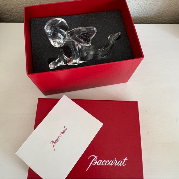 Vintage Baccarat Crystal Angel Cherub “Thinking of You” Figurine in original box - Picture 3 of 8